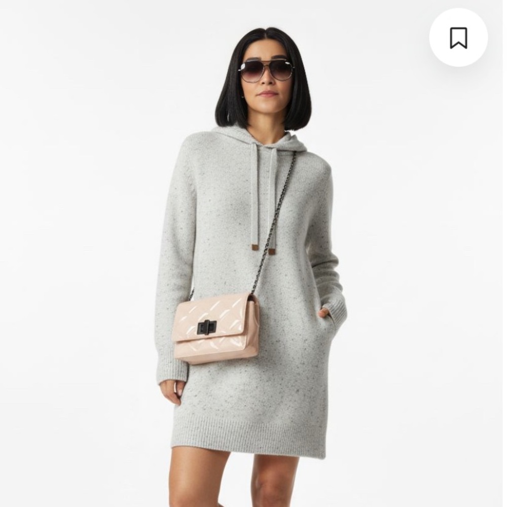 Time and Tru Speckled Cream Sweater Dress